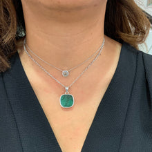 Square Double face Sun and Halo Necklace