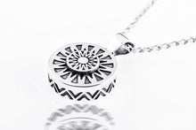 Round Double face Sun and Halo Necklace